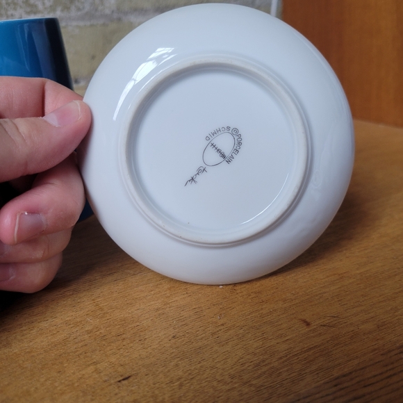 Vintage Lagardo Tackett Schmid Blue Porcelain Espresso Cup with Saucer - Picture 5 of 6